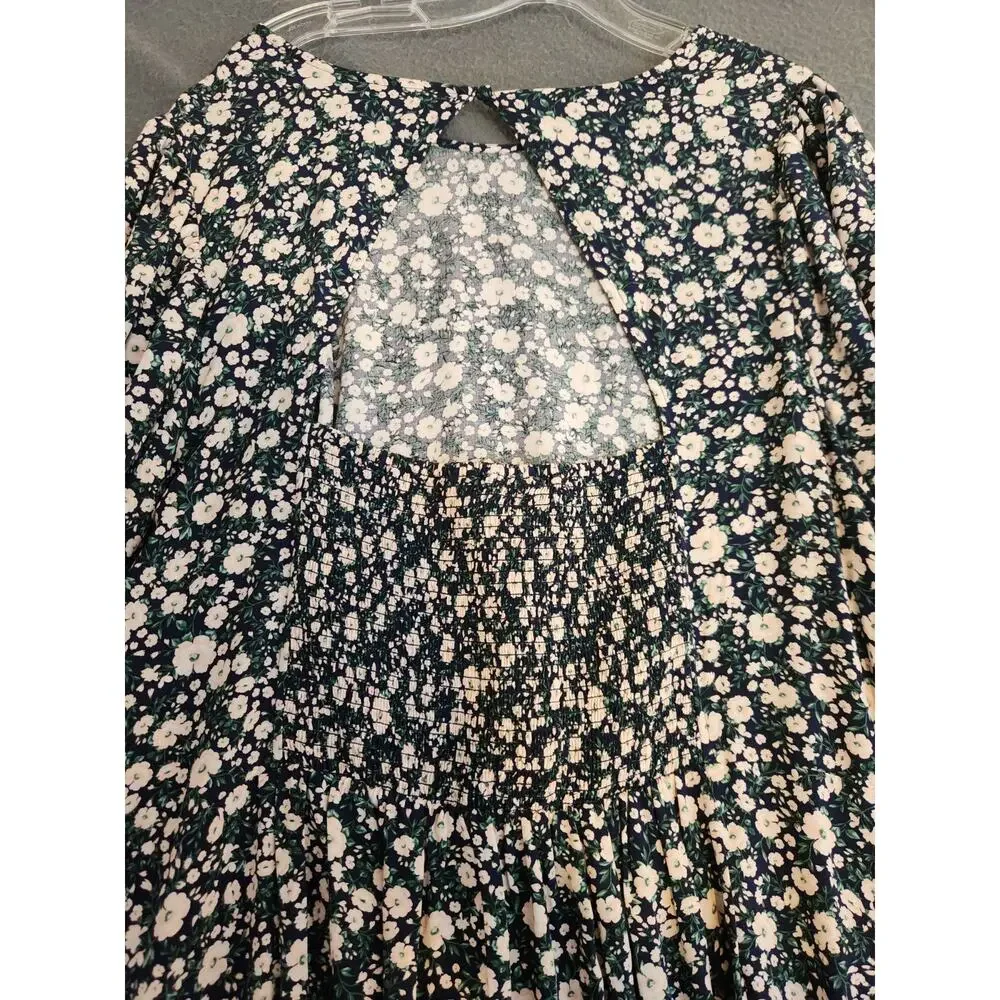 Old Navy‎ Womens Maxi Dress 4X Floral Cottagecore Puff Short Sleeve Smocked NWOT